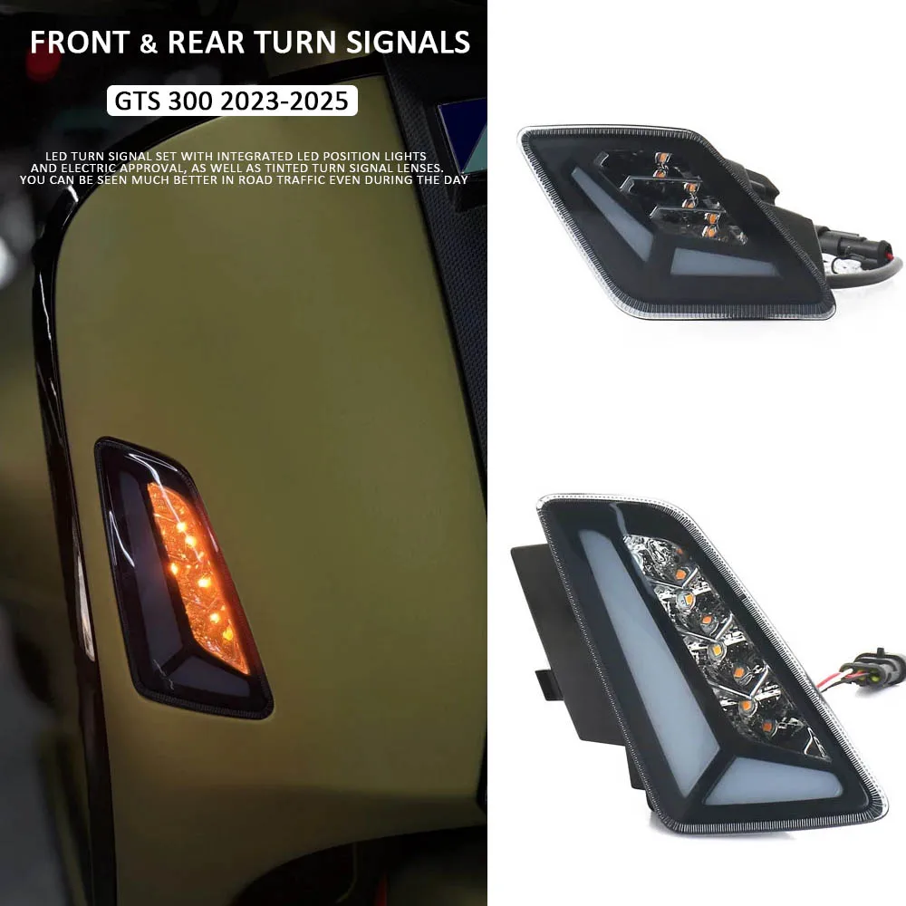

GTS 300 2023 2024 2025 New Motorcycle LED Front Rear Turn Signal Indicator Daytime Running Light Kit For Vespa GTS300 GTS 300