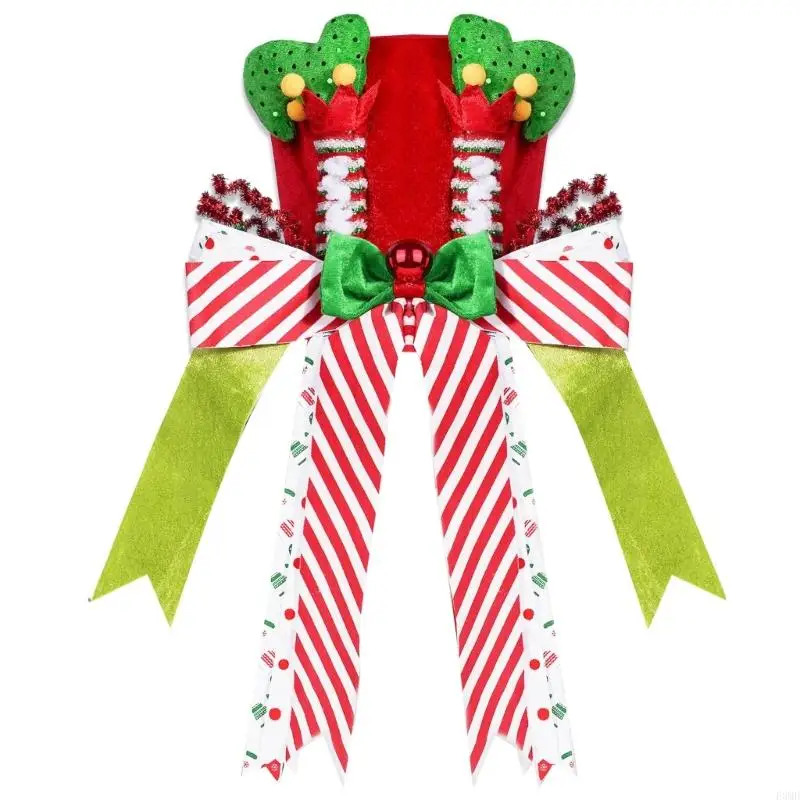 

Reusable Christmas Elf Hat Tree Decoration Nonwoven Fabric Creative Holiday Party Props F3MD