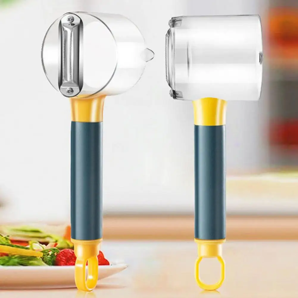 Plastic Metal Peeler Stainless Steel Vegetable Fruit Peeler Set with Storage Bucket Scraping Cutter Serrated Blade for Home