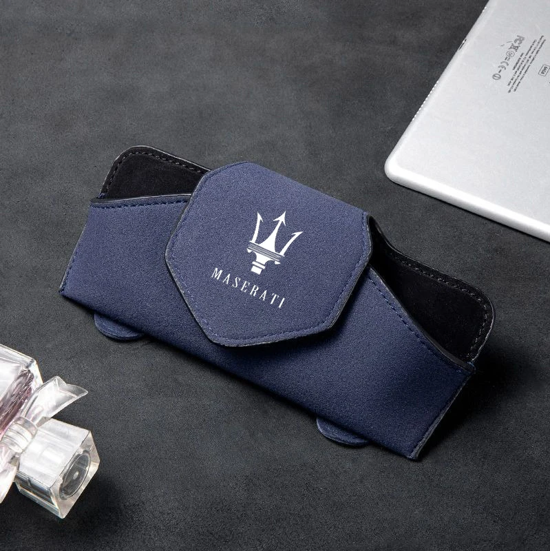 Sudue Car Sun Visor Glasses Box Sunglasses Clip Card Ticket Holder For Maserati Quattroporte Spyder Levante Coupe GranTurismo