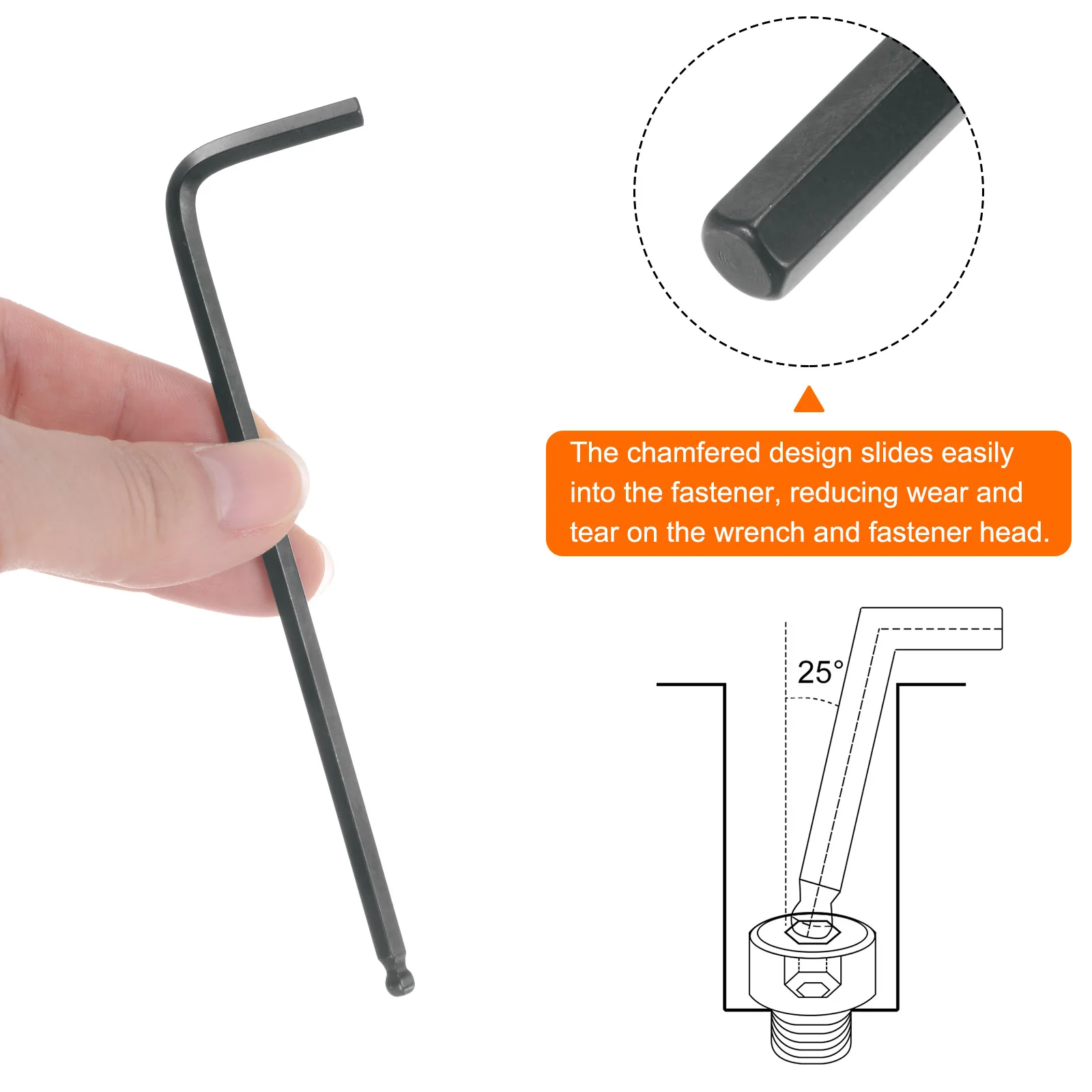 2/4pcs Ball End Hex Key Wrench 1.5/2/2.5/3/4/5/6/8/10mm L-Shape Long Arm Hexagon Metric Wrenches Repairing Tool for Home Repair