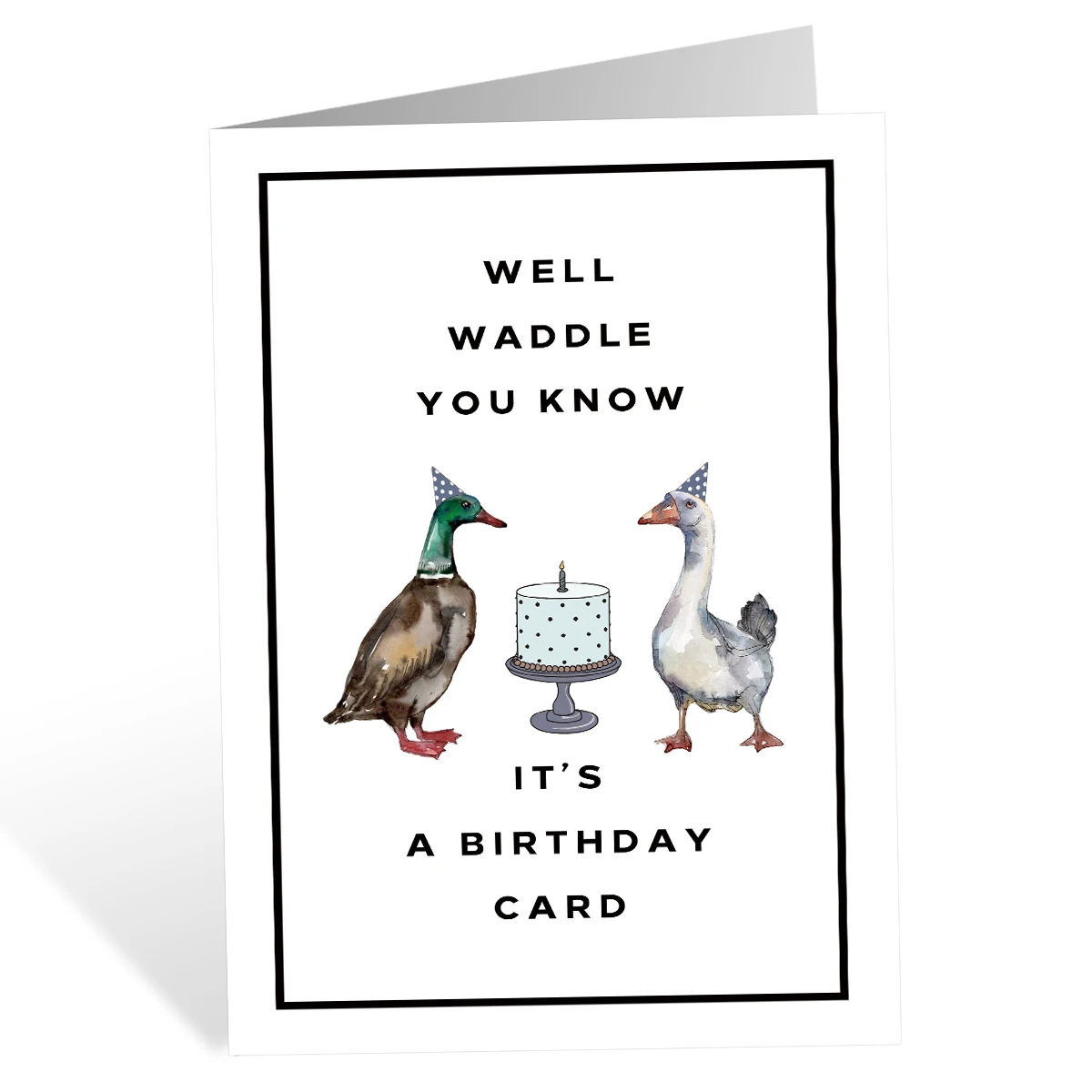 1 Set lustige Enten-Geburtstagskarte für Sie und Ihn, „Well Waddle You Know It's A Birthday“-Karte, „Happy Birthday“-Grußkarte mit Umschlag