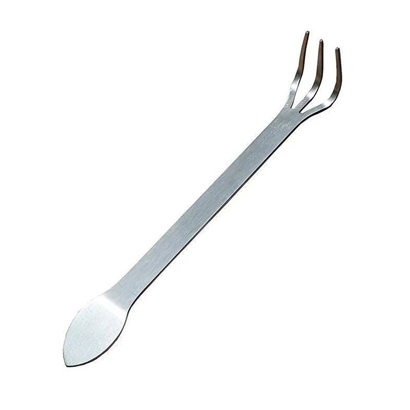 1pc New Stainless Steel Root Rake Bonsai Potted Plants 3-Prong Loosen Soil Tool Handheld Rustproof Rake Home Gardening Tool