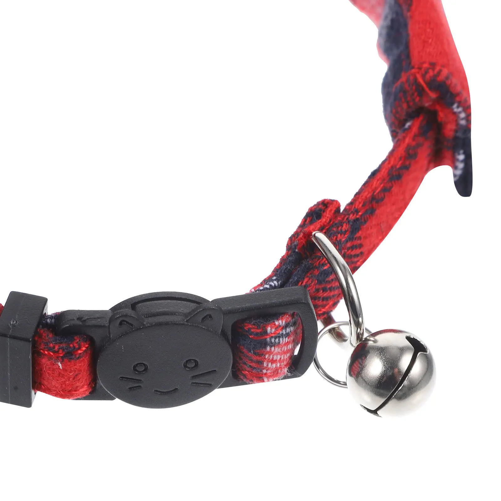 

Cat Collar Adjustable Check Pattern Bell Kitten Collar For Pet Small Comfortable Skin-Friendly Decorative Accessory