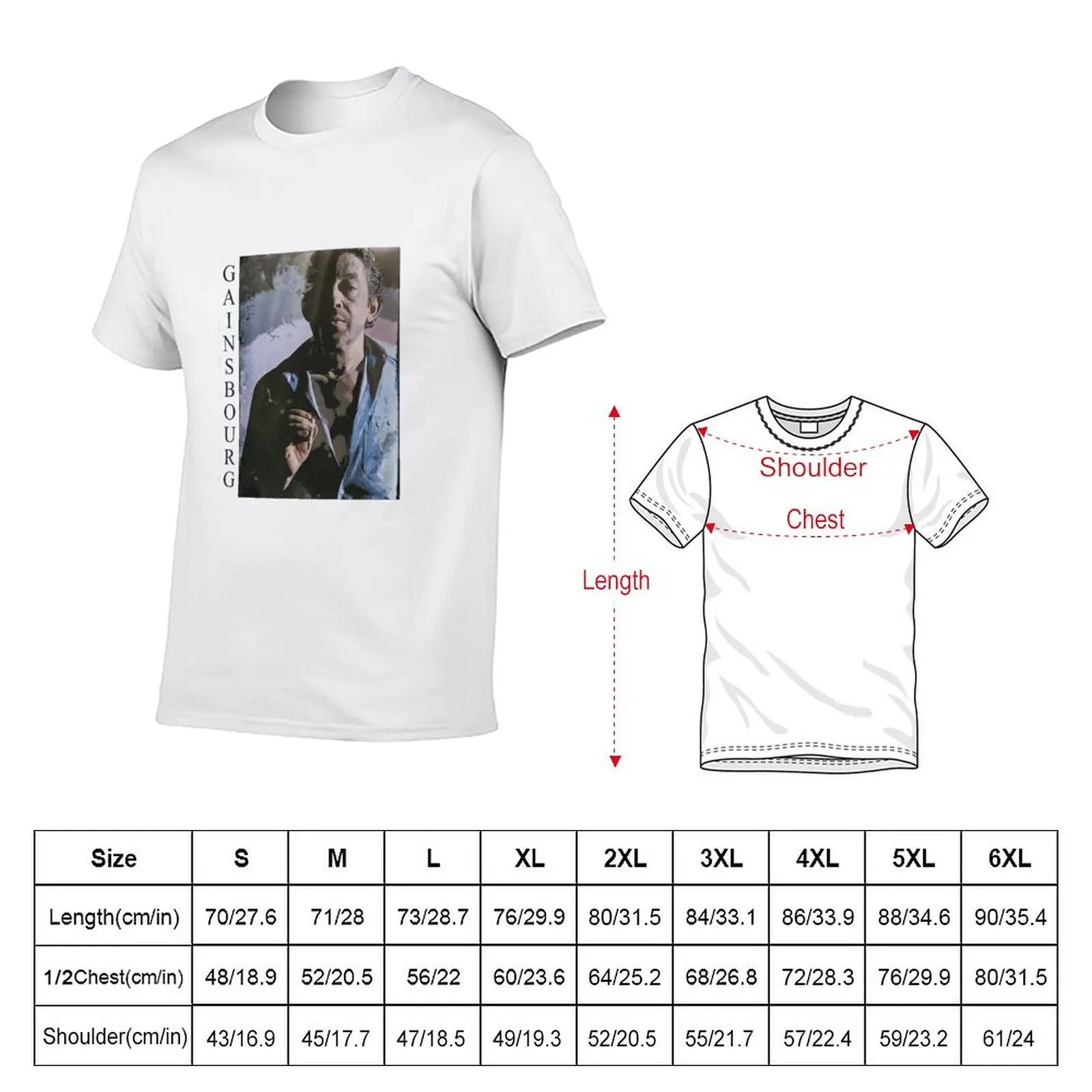 Serge Gainsbourg art portrait T-Shirt quick drying t-shirt blank t shirts plain t shirts men