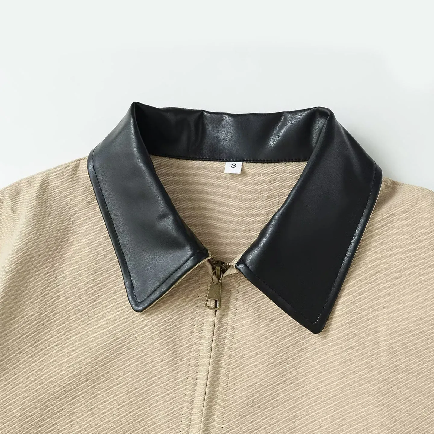 カジュアルレザージャケット レディース ファッション性が高く多用途な通勤用 シンプルな襟 パッチワーク オートクチュールコート Zブランド ルーズフィット ロングスリーブ...