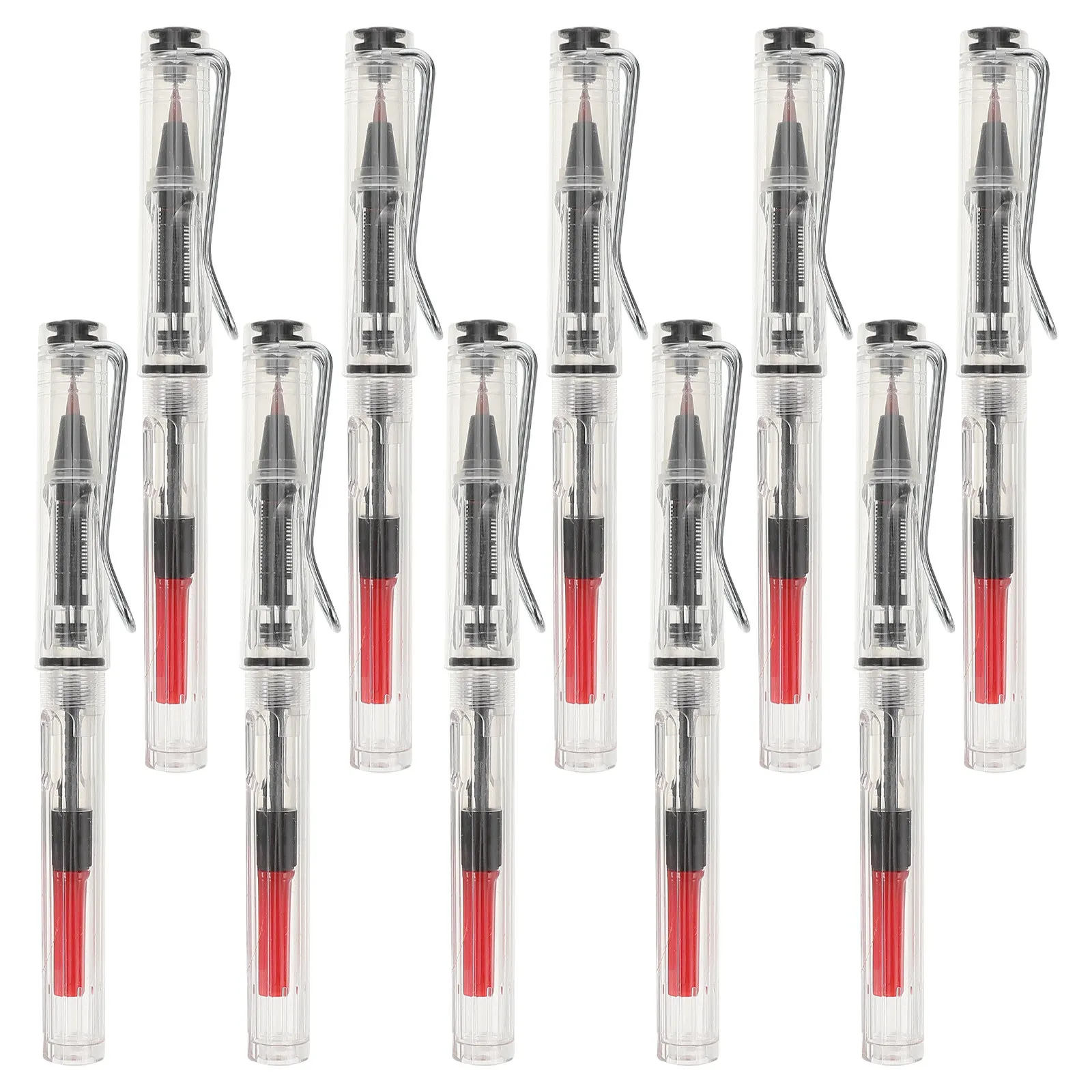 10Pcs Refillable Chinese Brush Pen Fountain Style with Soft Tip for Calligraphy Writing Sketching Japanese Sumi Painting