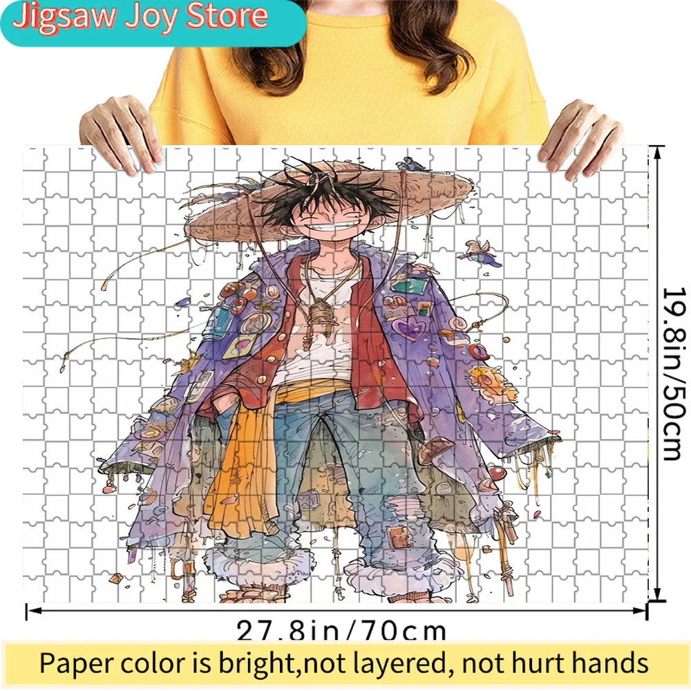 

Пазл из премиальной бумаги One Piece Monkey D. Luffy Whimsical Adventure, 27,8x19,8 дюймов, большой размер, игрушка для самостоятельной сборки, идеальный подарок