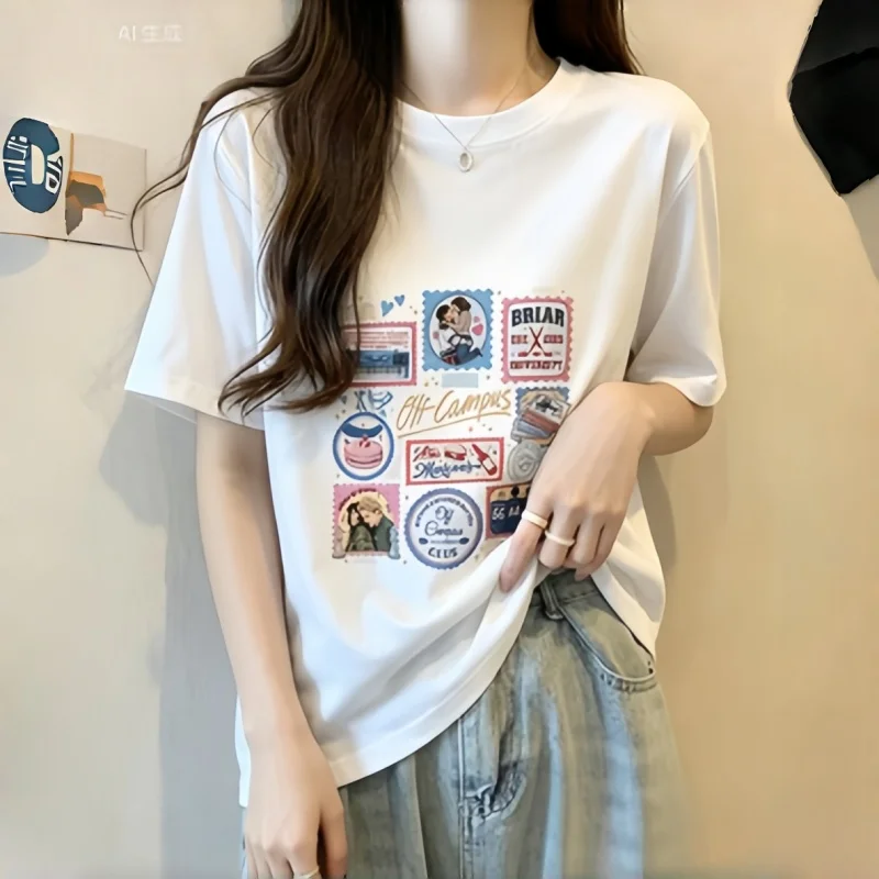 Hockey Novel Stamp Tee | Women's Y2K Relaxed Fit Cotton T-Shirt | Bookish Summer