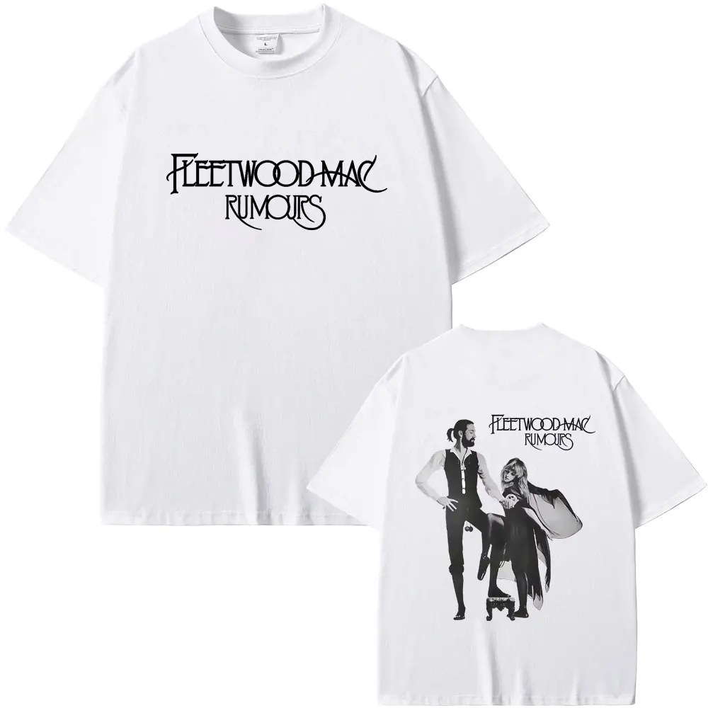 روك باند فليتوود ماك الشائعات ألبوم تي شيرت مطبوع ريترو ستيفي نيكس الجرافيك تي شيرت الرجال النساء عادية القطن تي شيرت تقليدي