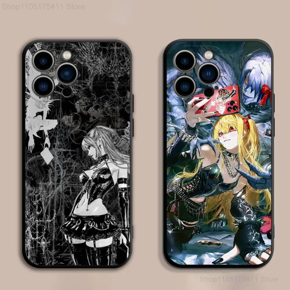 

M-Misa Death N-Note Phone Case For iPhone 17,16,15,14,13,12,Pro,Max,Plus,E,SE4,Air,Mini Black Soft Cover