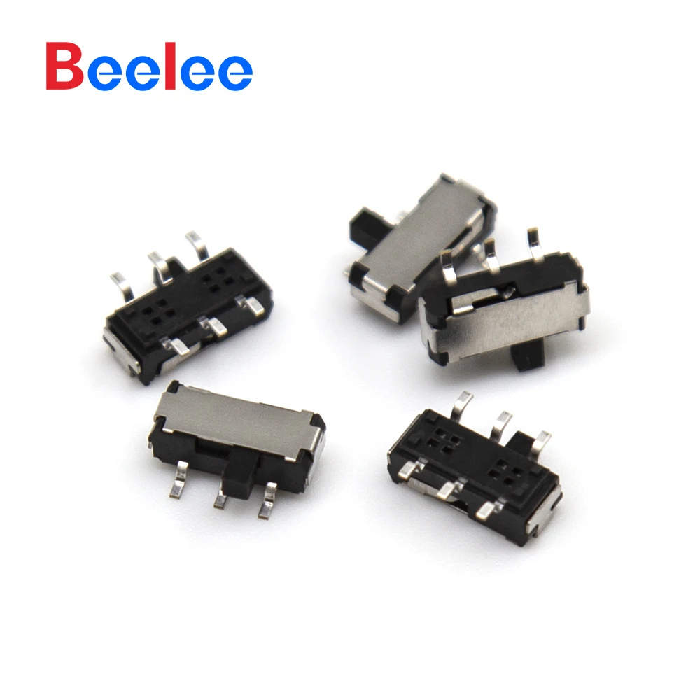50PCS Mini 0.3A Right Angle Slide Switch Low-Profile 12V Toggle Switches