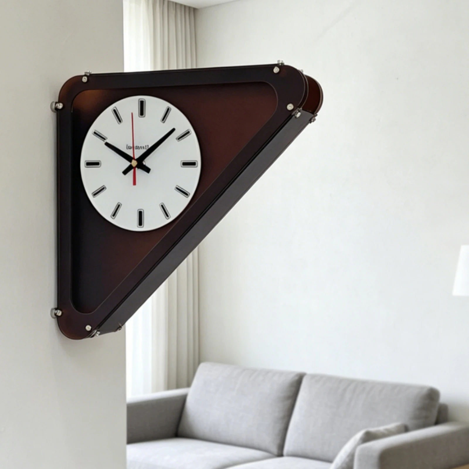 Corner Wall Clock Minimalist Design Double Sided Wall Clock Home Decor Easy Installation Battery Operated