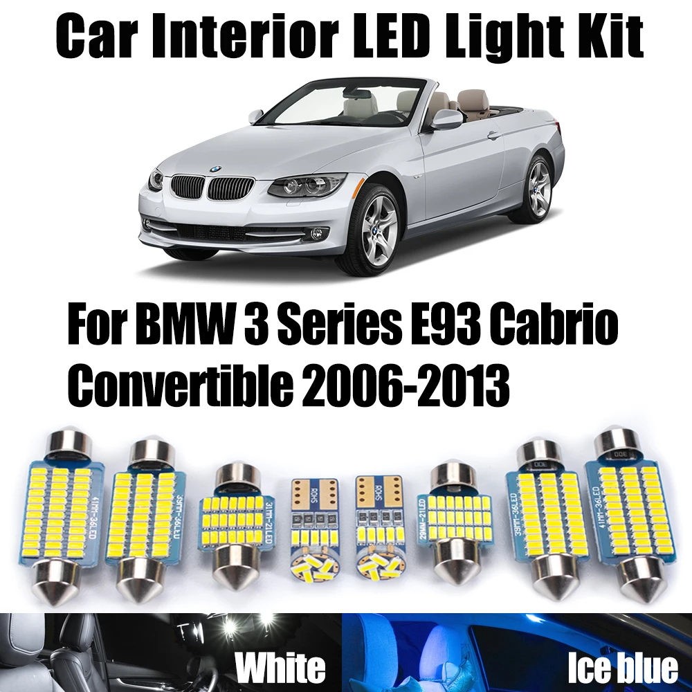 20Pcs Car Accessories For BMW 3 Series E93 Cabrio Convertible 2006-2013 Canbus LED Interior Ceiling Dome Luggage Plate Light Kit