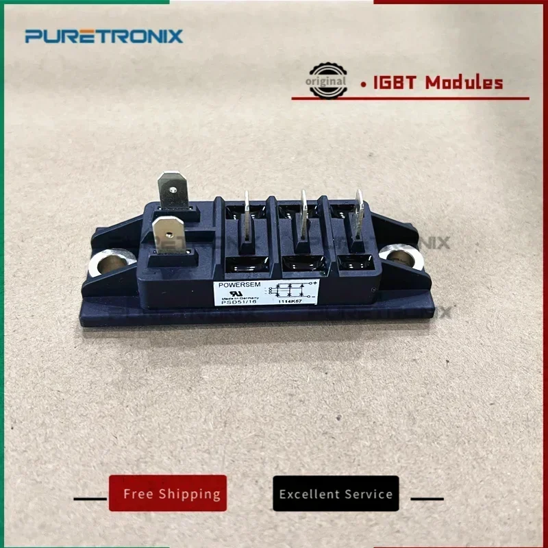 PSD51/16 PSD51-16 Новый оригинальный трехфазный мостовой выпрямитель, PSD51 16 Urmax: 1600 В, If: 85 А, Ifsm: 750 А Lifecycle