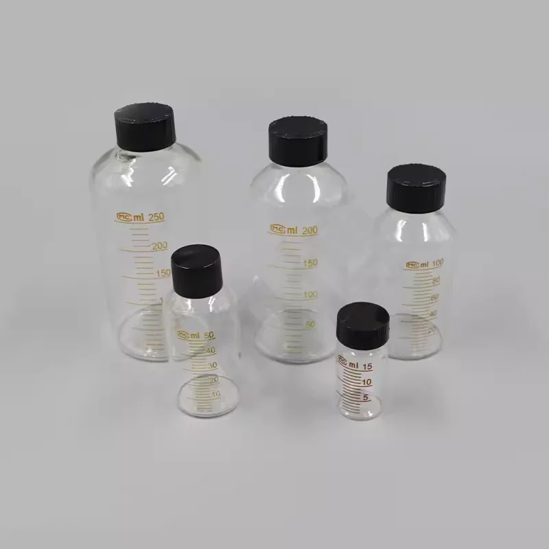 10ml/25ml/50ml/100ml/250ml 1pc/each Glass Vials glass graduated sample bottles Serum bottle Pyrex or Duran glassware