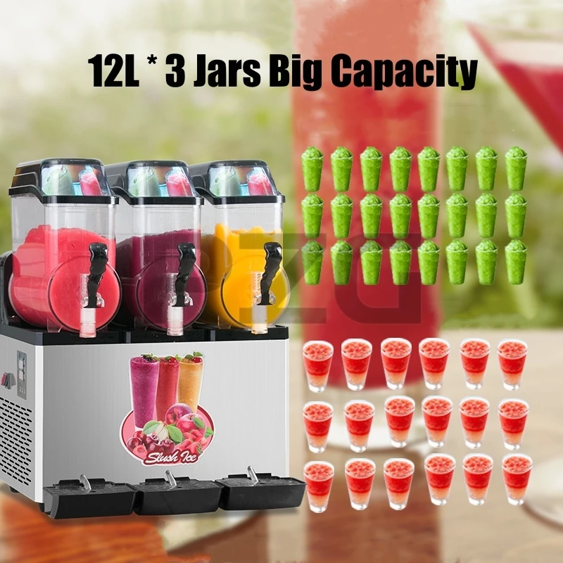 Factory Outlet Ice Cream Slush hine Margarita Slush Maker 3 Tanks Commercial Slush Making hine