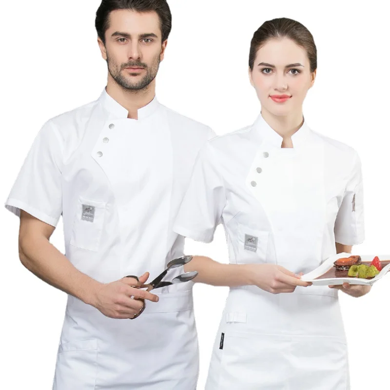 Giacche da cuoco Manica corta Food Serive Uniforme da cuoco Cucina traspirante Catering Ristorante Abbigliamento da lavoro Hotel Cafe Abbigliamento da lavoro da cuoco