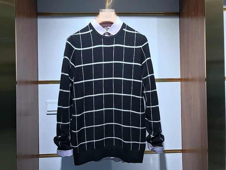 

Men's Autumn Winter round Ne Wool Blend Faion Slim Fit Knitted Sweater Casual Versatile Bla Youth Sle Warmth Comfortable