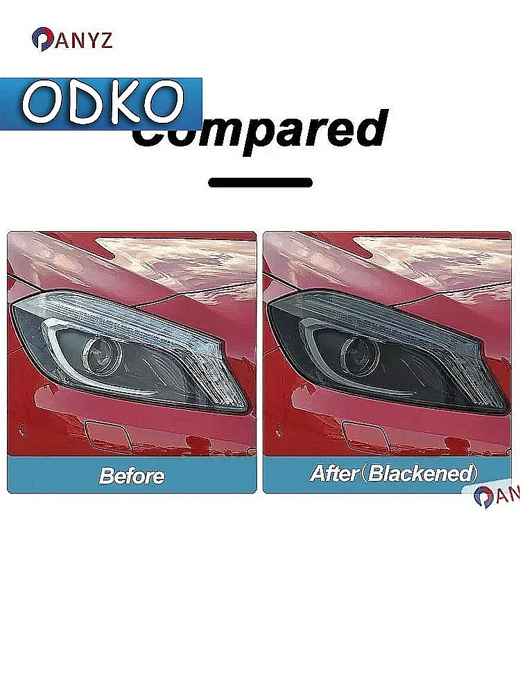 2 Pcs Car Headlight Protective Film Vinyl Transparent Black TPU Precut Sticker For Jaguar XJ X351 2010-2019 XJR XJL Accessories view 2