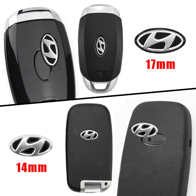 14mm 17mm para Hyundai Santa Fe Kona Genesis Equus Coupe Creta coche Control remoto llave pegatina insignia Auto emblema calcomanía Accesorios