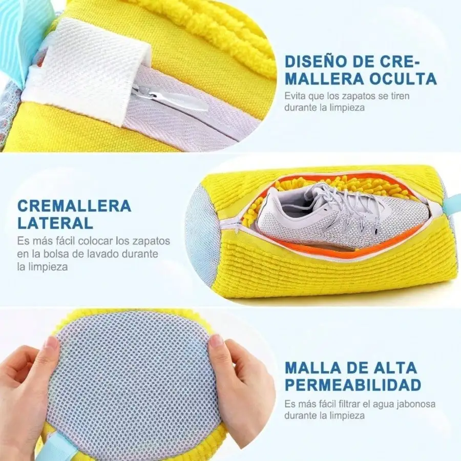 Durable Polyester Shoe Washing Bag - Protective Lining, Reusable For All Shoe Types