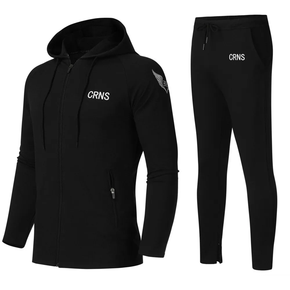 2 Pcs Running Sportswear Set Men Sweatshirt And Sweatpants Suit Gym Fitness Zipper Hoodies Pants Male Autumn Jogging Tracksuits