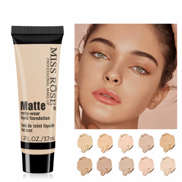 MISS ROSE Base Matte Liquid Foundation Makeup Waterproof Concealer Nutritious Waterproof Foundation Foundation Acne Cover Cream