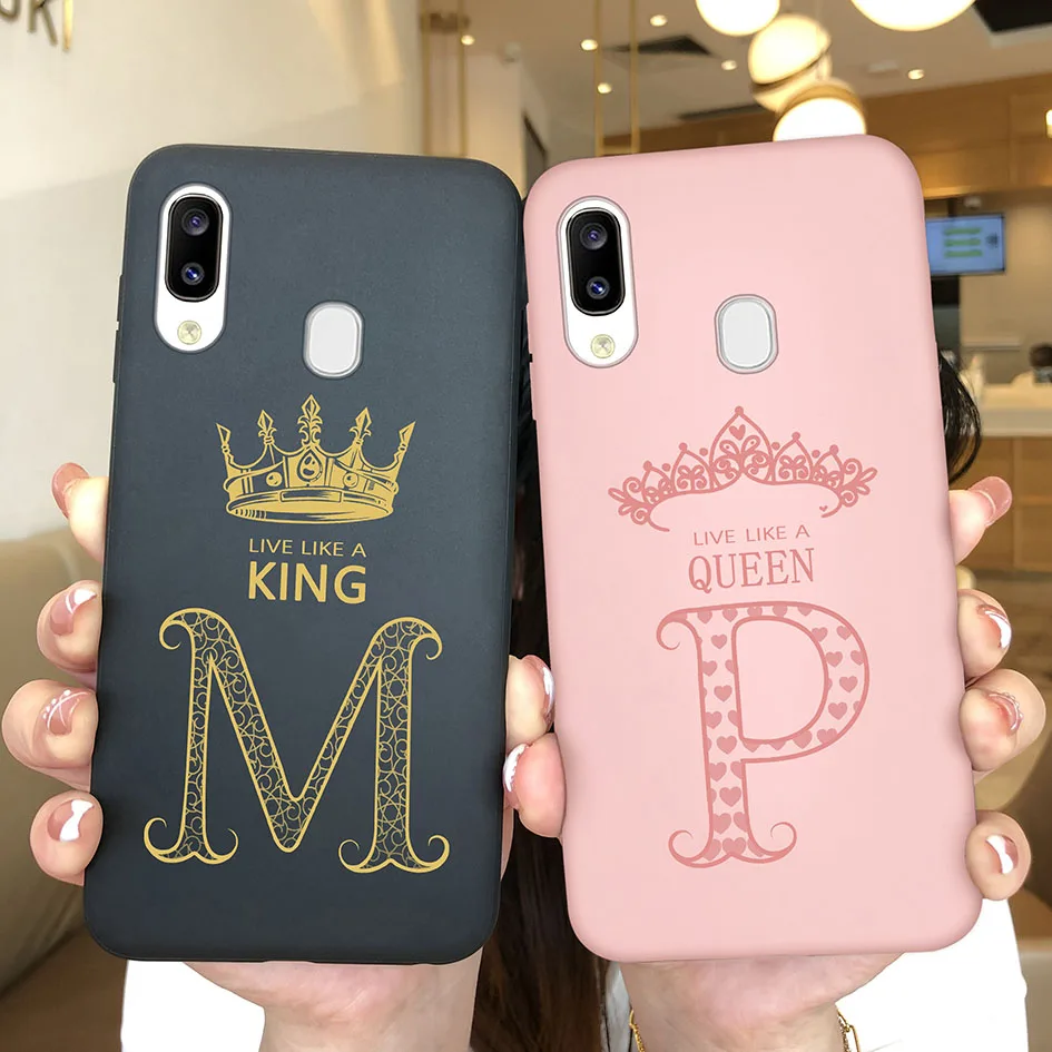 Phone Case For Samsung Galaxy A30 A20 A205 M10s A 205 M10 s Back Cover Shockproof Luxury 26 Letters For Samsung A 20 A 30 Fundas