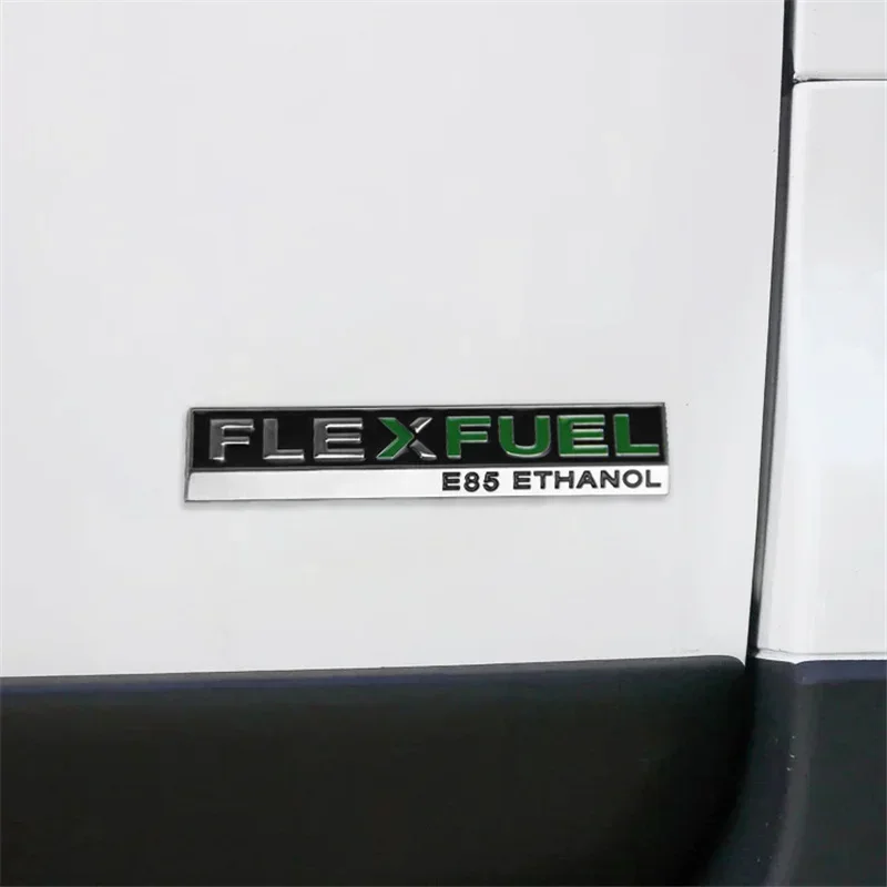 Metal FLEXFUEL Car Side Emblem Sticker Tail Trunk Badge Decal for Ford Mustang Transit Taurus Fiesta Focus Mondeo Kuga Ranger