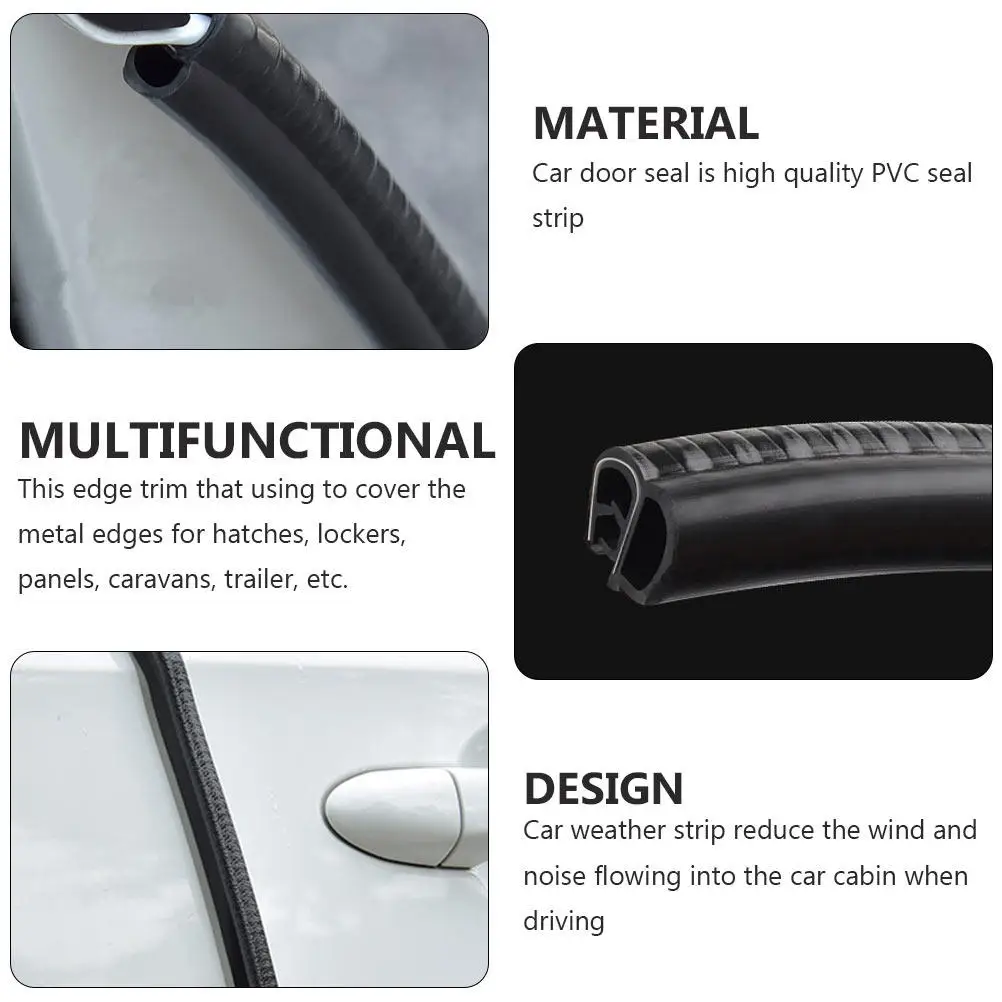 4 Meters PVC Car Door Seal Strip Soundproof Weatherstrip Anti-Collision Trim Protector for Automobile Bumper Grille Hatch view 5