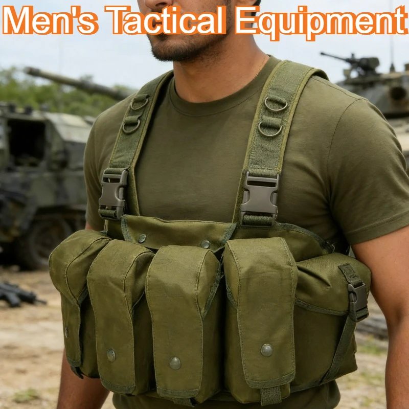 Men's Tactical Equipment Vest Lightweight Multi Pocket Stab Resistant Outdoor Hunting and Hiking Men's Tactical Training Suit