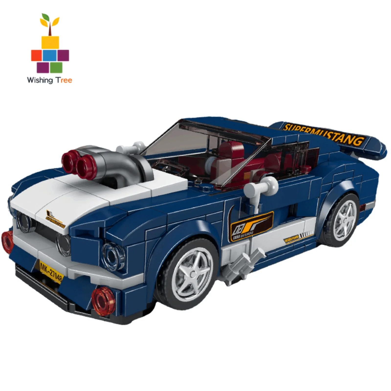 

MOLD KING 27048 Mustang 1967, комплект для сборки гоночного автомобиля с витриной, развивающие игрушки STEM