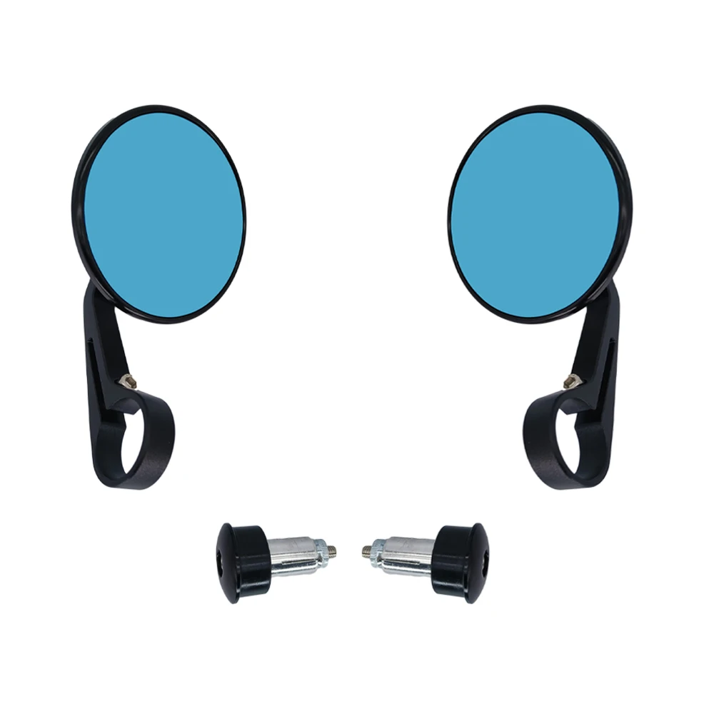 دراجة نارية مستديرة 7/8 "المقود بار نهاية الرؤية الخلفية المرايا الجانبية الألومنيوم ل العالمي مقهى المتسابق الدراجات البخارية دراجة نارية الملحقات