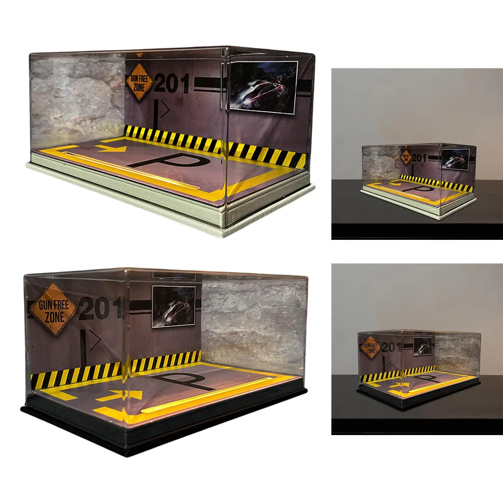 1/24 Scale Model Car Display Unit with LED Lighting for Alloy Vehicles