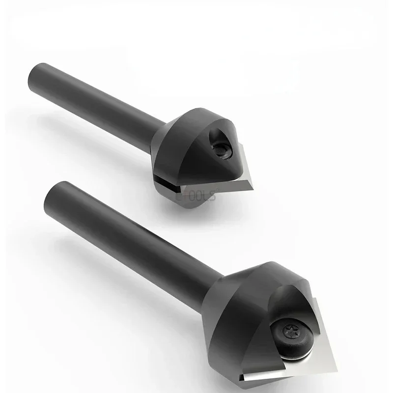 

90-градусный V-образный гравировальный фрезерный станок с плоской головкой и фаской из карбида для гравировки по дереву, инструмент для обрезки