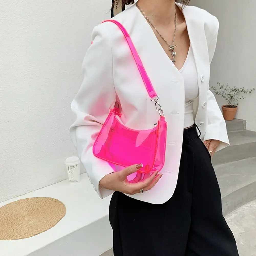 

Bag Beach Bag Women Crossbody Bag Candy Color Mobile Phone Bag Jelly Bag PVC Transparent Bag Shoulder Bag Female Handbag
