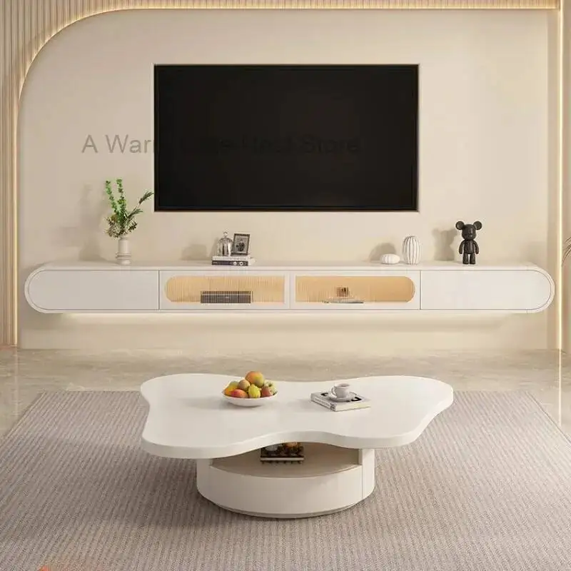 

Modern Tv Stand Floating Entertainment Center Center White Screen Tv Cabinet Postmodern Space Saving Muebles Trendy Furniture