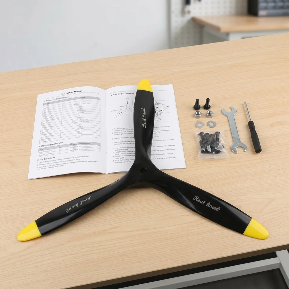 3 Blade 20x6/20x8/20x10/20x12 CCW or CW Black Wooden Propeller High Quality For Scale RC Gas Airplane Model RC parts