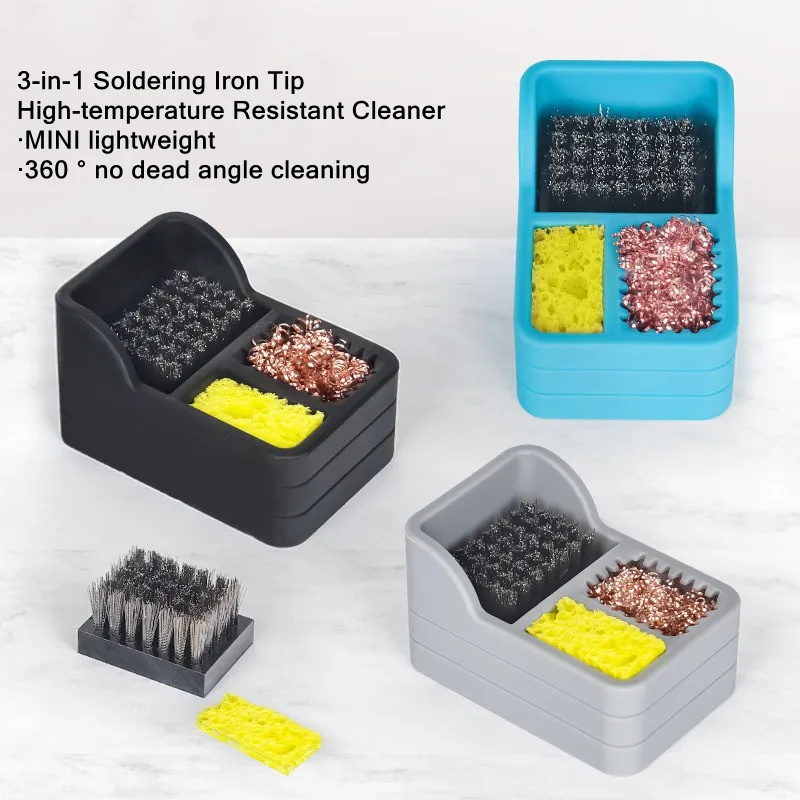 TE-717 Tin Slag Storage Box for Mobile Phone Repair High Temperature Resistant Soft Silicone Soldering Iron Cleaning Box