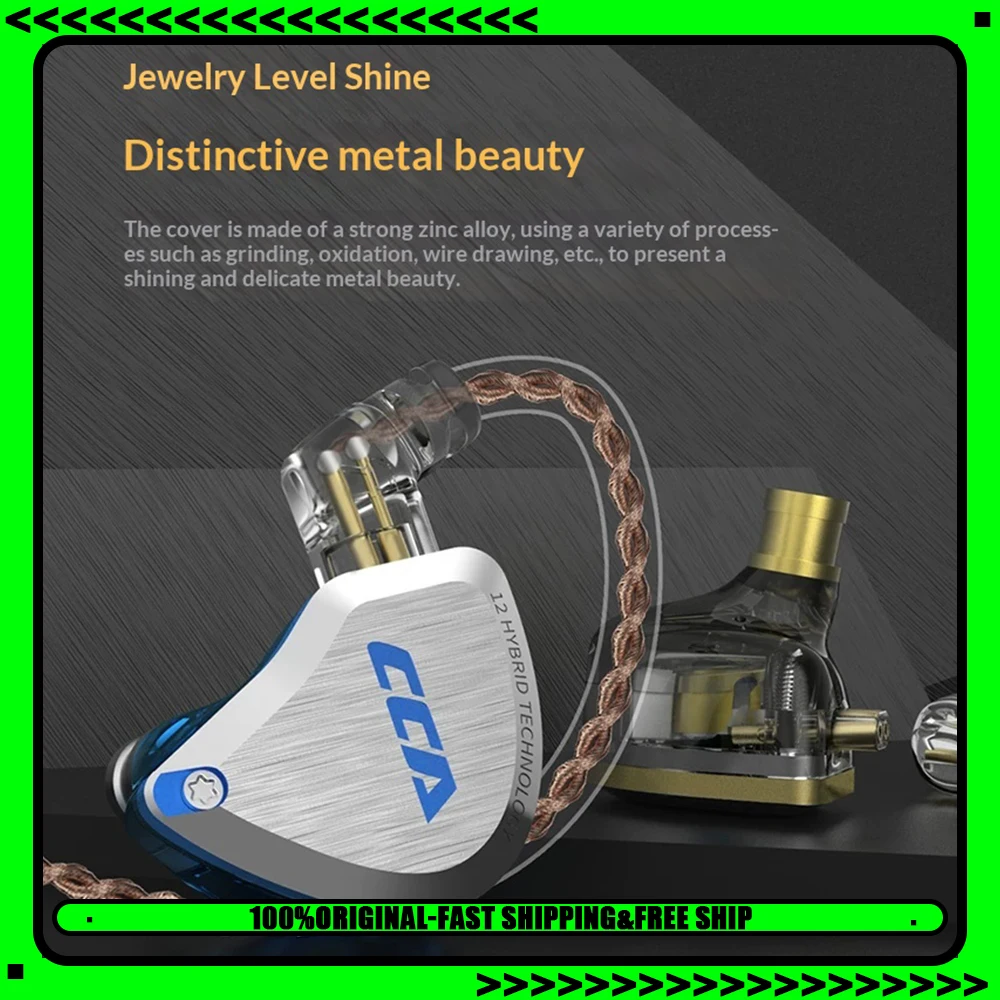 CCA C12 Wired Headphones Double Capacitance Moving Coil Unit Esports Headset High Analytical Balanced Moving Iron Light Weight
