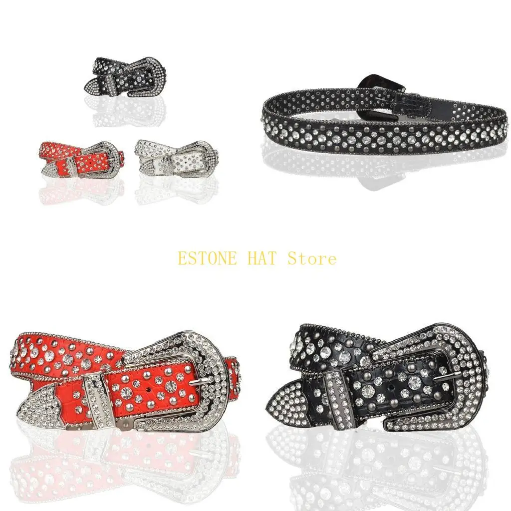 49MF Adult Belt for Dress Skirt Jeans Waist Belt Shinning Nightclub Waist Belt Ladies Coat Skirt Belt