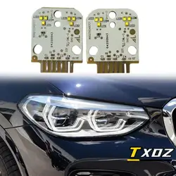 White X3 G01 LED Angel Eyes Board For 18-21 BMW X3 X3M F97 G01 X4 X4M G02 F98 Daytime Running Lights DRL Module