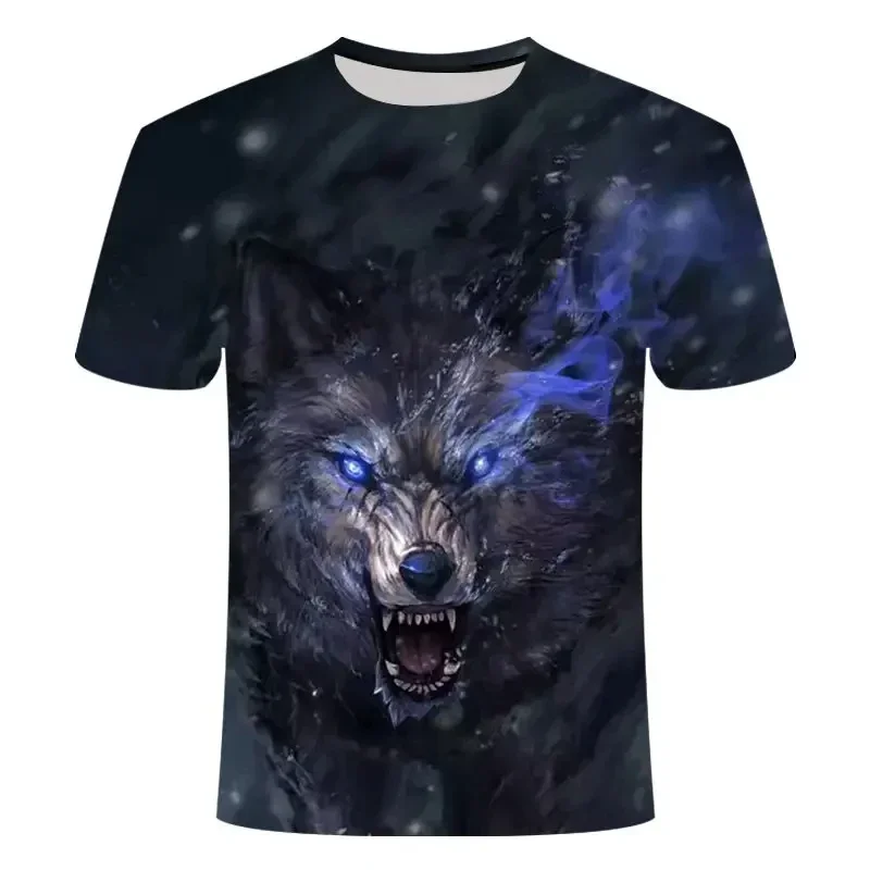 Magic Galaxy Wolf Hoodie T-Shirt Men\'S And Women\'S Fashion T-Shirt Fun T Shirt 3D Sportswear Personality Casual Shirt Top