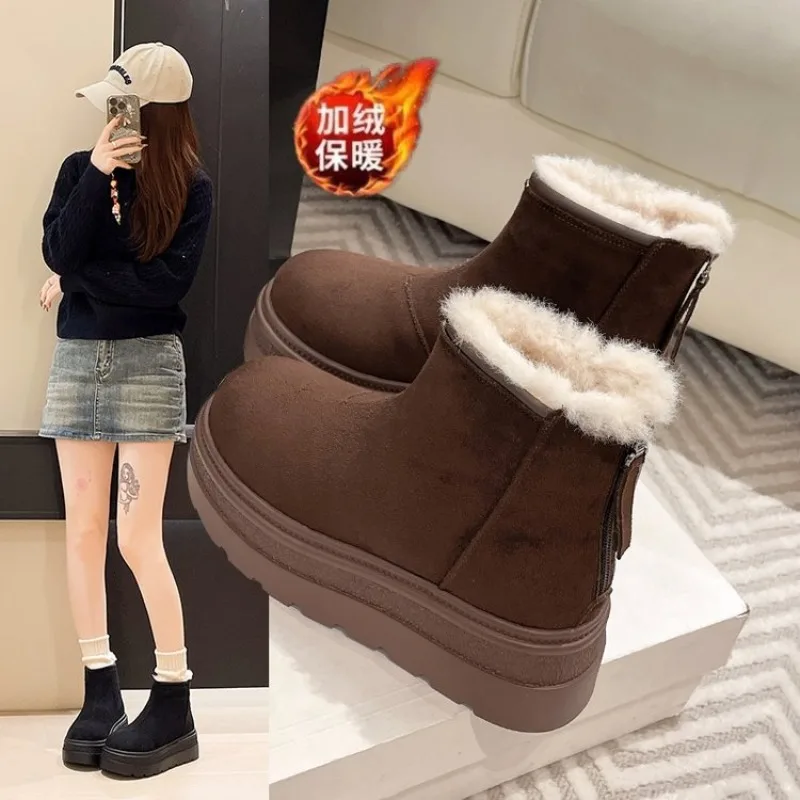

Sheepskin and Wool Winter Snow Boots for Women Warm and Comfortable Simple and Fashionable Women's Shoes Fashion Ankle Boots New