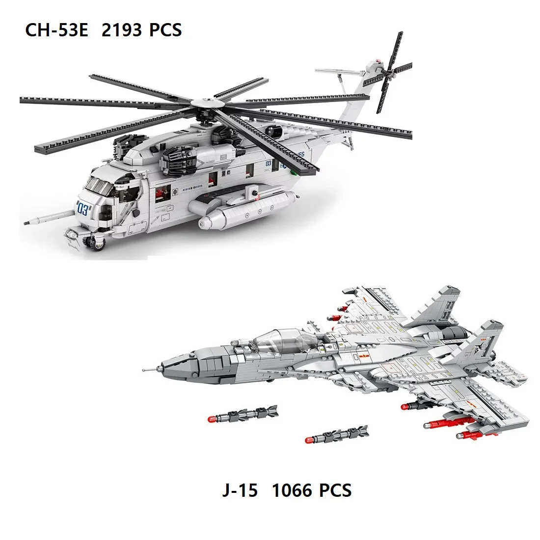

NO.33028&37 Mini Building Blocks CH-53E & J-15 Architecture Airplane Model Bricks Assembly Educational Toys For Kids Adult Gifts