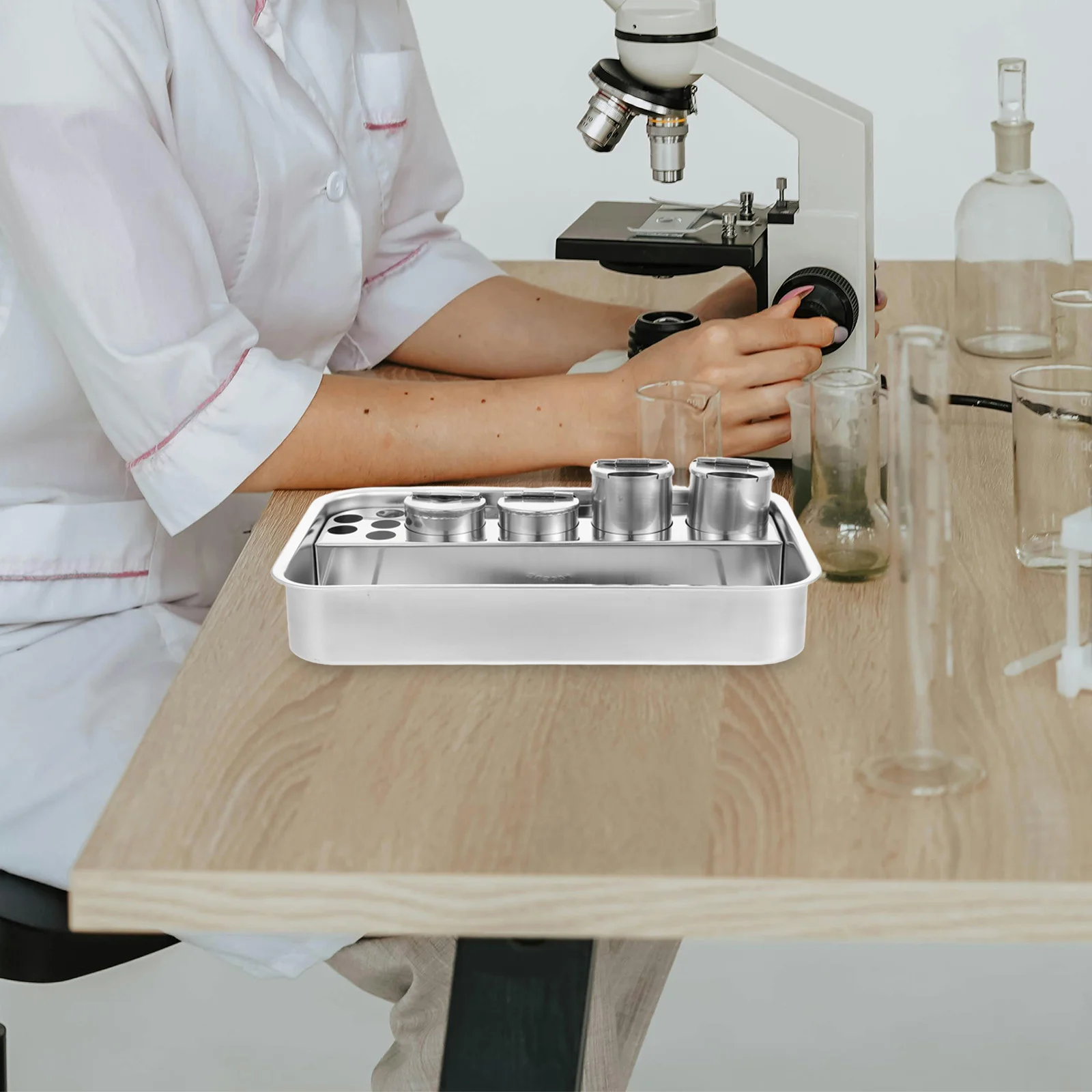 

Medical Instrument Stainless Steel Tray Thick Rectangular Disinfection Tray for Hospital Clinic Multi-Use Dressing Change