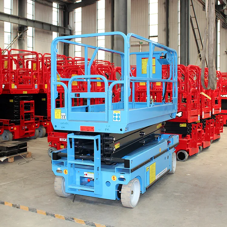 Electric Mobile Four Wheel Hydraulic Scissor Lift 20 Ft Maximum Height Heavy Duty Construction