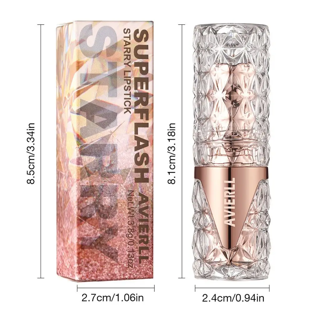 1 pçs 10 cores glitter batom de longa duração areia movediça lábios dourados maquiagem à prova dwaterproof água hidratante sedoso perolado matiz labial