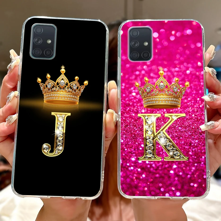 For Samsung Galaxy A51 A71 Case A515F A715F New Luxury Letters Cover Soft Slim Phone Case For Samsung A51 A 31 71 4G Fundas Bags